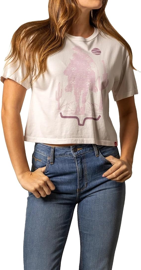 Kimes Ranch Women's The Road Cropped Cotton Desert Graphic Tee