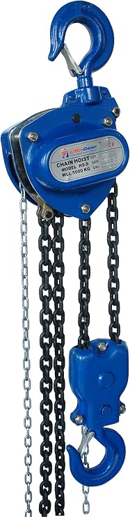 5000kg Chain Block Lifting Tackle Crane Hoist Manual Gantry Hand Pulley 3-20mtr Lift Height (12mtr)
