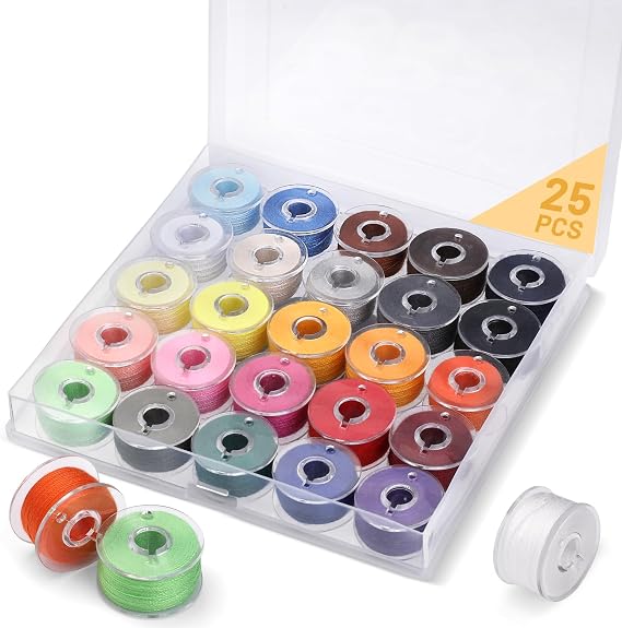 25 Pcs Bobbin Thread Sewing Bobbins, Assorted Colors Sewing Machine Thread