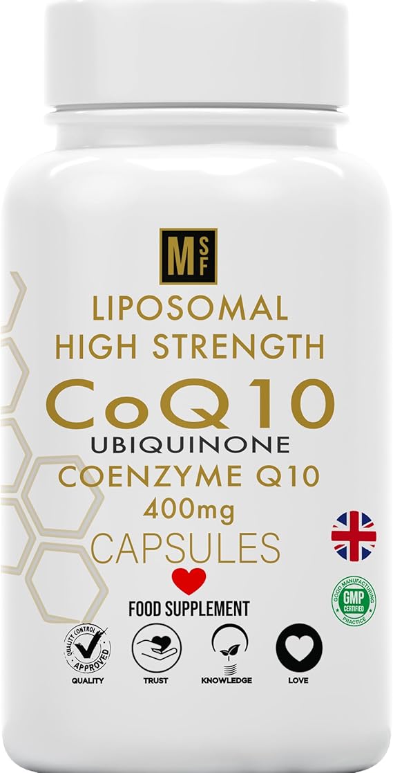 Ubiquinone Coenzyme Q10 400mg | 120 High Strength Vegan Capsules | Liposomal High Absorption CoQ10 1-A-Day Tablets | CoEnzymeQ10 Supplement | 4 Months Supply UK Company