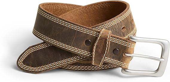 Red Wing Shoes Men's Triple Stitch Leather Belt | 1.5" Full Grain Leather, Heel Bar Buckle