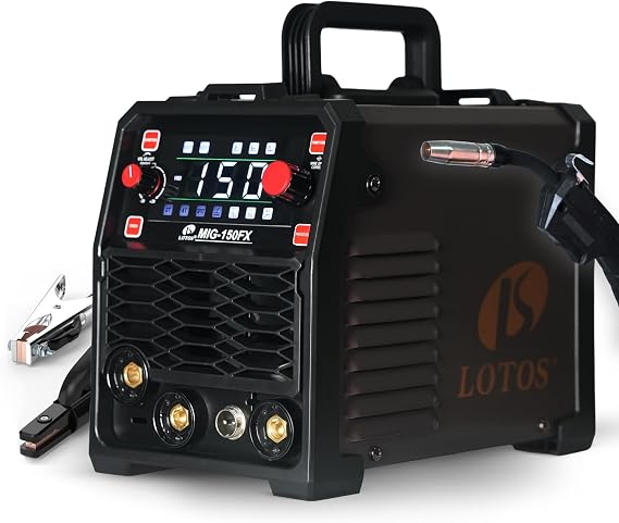 150A 3-in-1 Synergic MIG Flux Core Spot Welder 120V | Portable 8.2lb inverter automatically matches parameters | Joins 3/16" stainless steel sheets with clear LED tracking