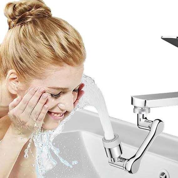 1080 Rotating Faucet Extender Aerator, SOONAN Universal Splash Filter Faucet,1080 Degree Swivel Faucet Aerator Sink Face Wash Attachment with 2 Water Outlet Mode