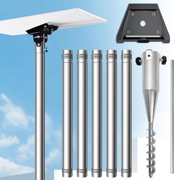 Starlink Standard 4/4X Pole Mount, 10Ft Starlink Gen 3/4 Ground Pole Mount