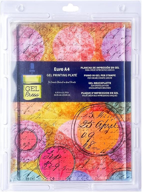 Gel Press Monoprinting Print Plate - A4 (8.3 x 11.7 inches) Gel Plate - Printmaking Supplies - Reusable Gel Printing Plate for Press Art for Card Making, Scrapbooking, Journaling, Arts & Crafts
