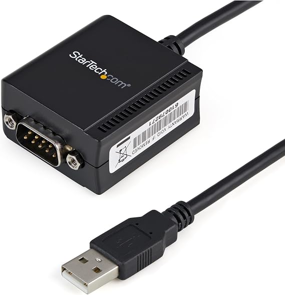 StarTech 6ft (1.8m) 1-Port FTDI USB to Serial RS232 Adapter Cable with COM Retention, USB to RS232 Adapter - TAA