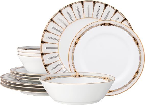 Noritake Empire Gold 12-Piece Dinnerware Set, Service For 4