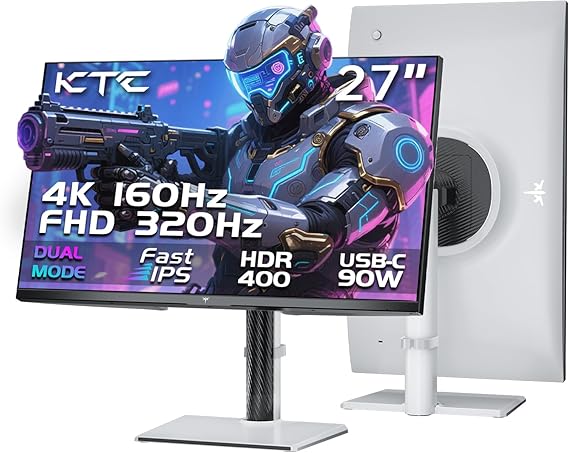 KTC 27 Inch 4K Gaming Monitor, Dual Mode UHD 160Hz & FHD 320Hz, H27P6