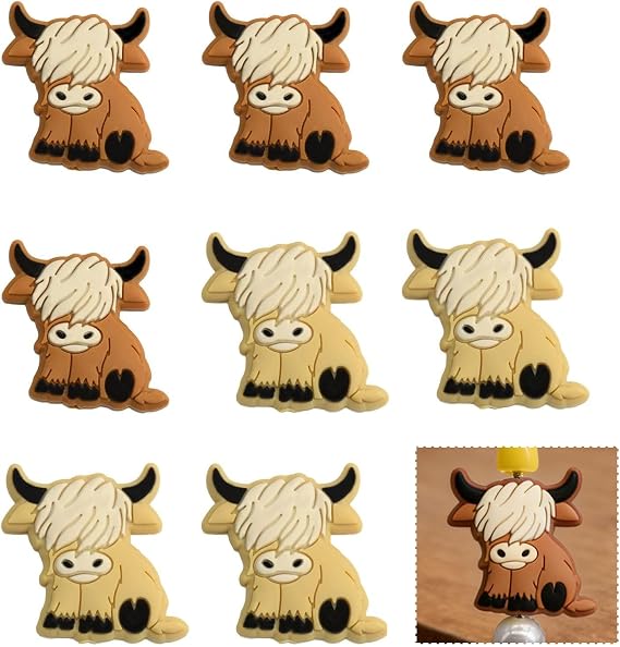 8Pcs Knitting Accessories UK, Knitting Needle Stoppers, O-x Shape Knitting Accessories, Knitting Needle Point Protectors for Knitting Supplies Accessories(Brown, Khaki)