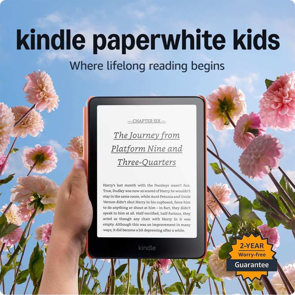 Amazon Kindle Paperwhite Kids (newest gen) larger glare-free display – Children read more than 45 minutes per day with Kindle – 16 GB – Starfish