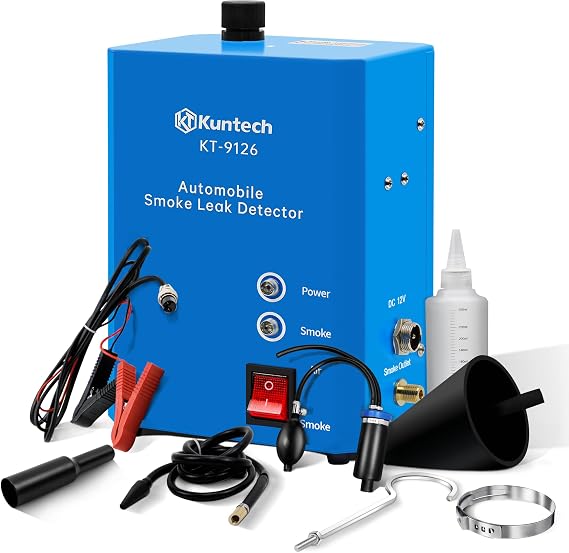 Kuntech Automotive Smoke Machine Built-in Air Pump, 12V DC Smoke Leak Detector for Pipe System, Fuel Leakage, Leakage Diagnostic Tester for All Cars, Motorcycles, Light Trucks, Boats
