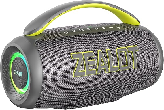 ZEALOT Portable Bluetooth Speaker 80W Peak Waterproof Loud Boom Sound Dual Pairing XBass 20 Hours Playtime Outdoor Speaker with Handle for Camping Beach Party Backyard