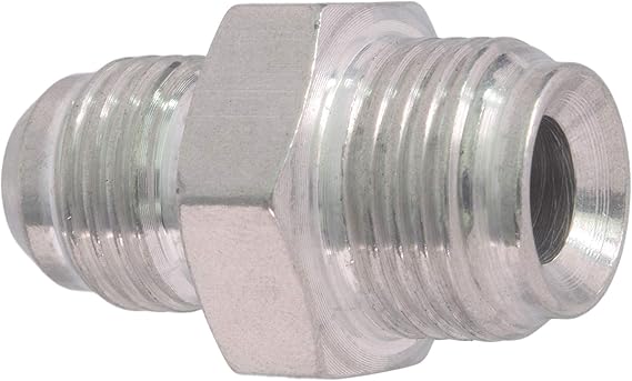 ICT Billet 6an Male Flare to 5/8-18 Inverted Flare Power Steering Adapter Fitting Thread Connector Fluid Designed & Manufactured in the USA Bare Aluminum F06AN625IF