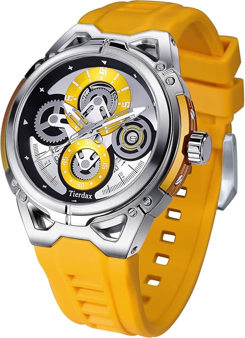 GQ-AS23-01 Men's Modern Watch - Japanese Quartz, Alloy Case, Silicone Strap, Synthetic Sapphire Crystal, Date Window, 3ATM Waterproof & Luminous Markers
