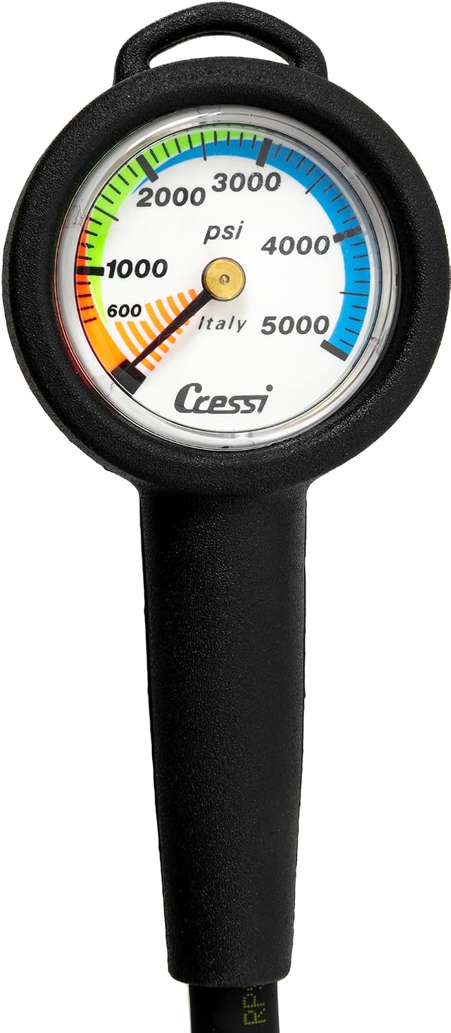 Cressi Rugged Analogic Console Analogic Pressure Gauges, Imperial, Mini SPG