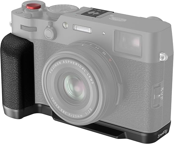 SmallRig 4556B for FUJIFILM X100VI / X100V Right Angle Handle with Built-in Quick Release Plate for Arca,Lightweight Silicone Side Handle with Shutter Button and Hot Shoe Cover