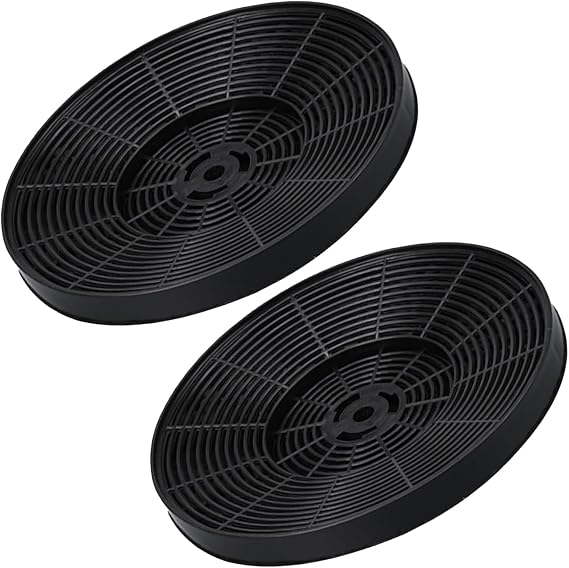2PCS Carbon Filters, Extractor Fan Filters for CDA CCA52WH CHA15, Black Charcoal Filters for Cooker Hood, Odour and Grease Filter for Kitchen Ventilation, 175mm Diameter