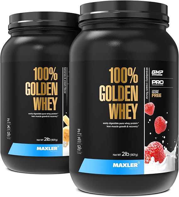 Maxler 100% Golden Whey Bananas & Cream and Strawberry Cream Bundle