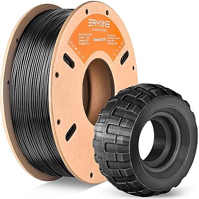 ERYONE TPU Filament 1.75mm -0.03mm Flexible TPU Roll, 95A Soft 3D Printer Filament 0.5kg Spool1.1 lbs, Black