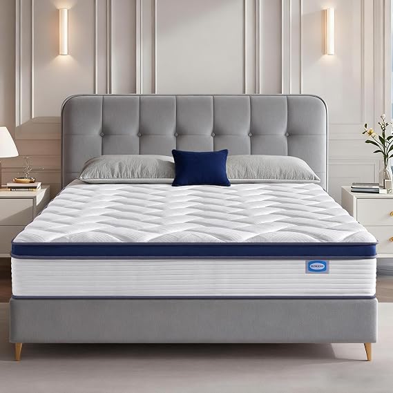 King Mattress 12 Inch, Hybrid King Size Mattress with Memory Foam & Pocket Springs, CertiPUR-US Certified, Medium Firm, Motion Isolation, King Bed Mattress in a Box for Pressure Relief