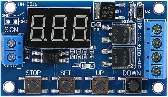 Timer Module, DC 5V-30V Trigger Cycle Delay Timer Turn On Off Relay Module 0.1s-999mins Adjustable Trigger Delay Switch Control with LED Display