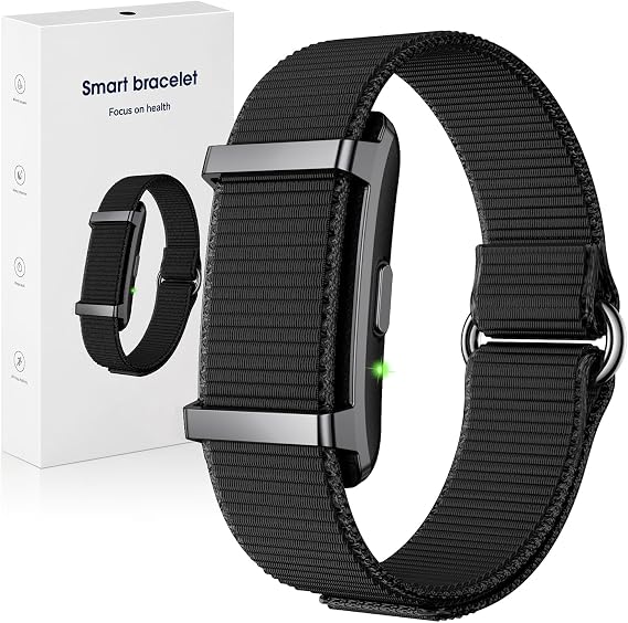 Smart Bracelet Fitness Trackers for Men Women, Smart Watch 24/7 Heart Rate Sleep Stress HRV Monitor, 170+ Sports Modes, 2 Bands, Free APP