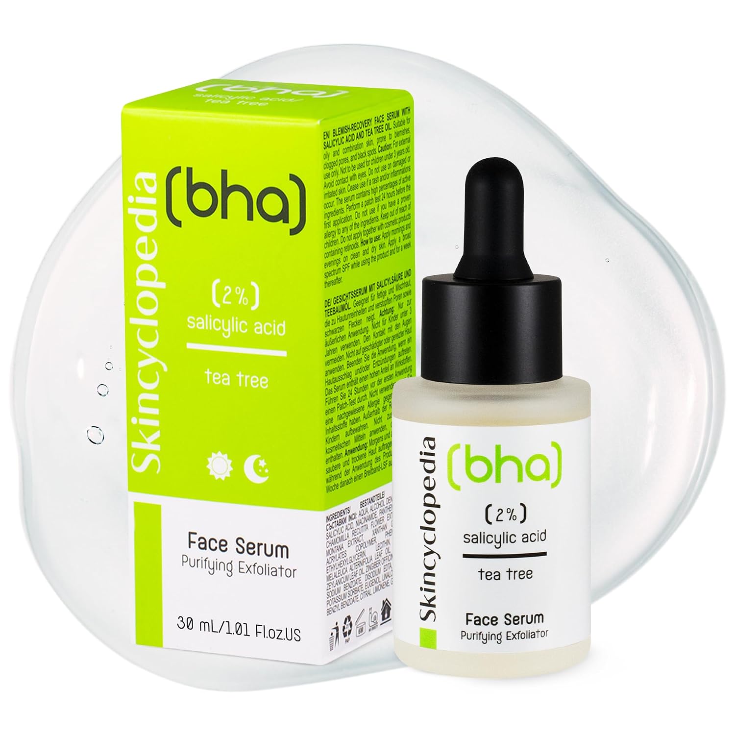 Skincyclopedia Salicylic Acid Serum BHA Peeling with Zinc and Tea Tree Anti Pimple Face Serum Removes Blemishes and Blackheads Blemish Control Skincare Clarifying Face Care 30 ml
