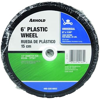 Arnold 1.5 in. W x 6 in. Dia. Plastic Lawn Mower Replacement Wheel 50 lb.