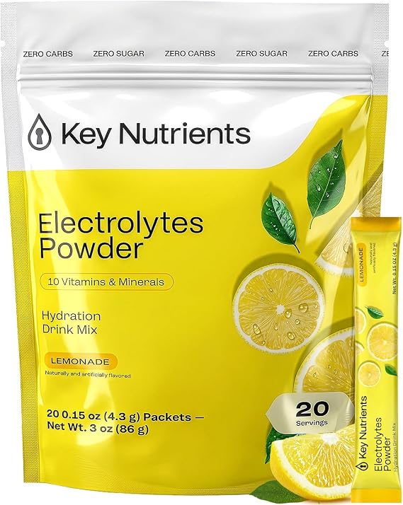KEY NUTRIENTS Multivitamin Electrolyte Packets, Lemonade, 20 Ct