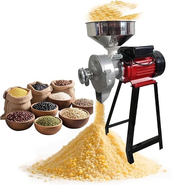 1500W Commercial Grain Grinder Machine, 150 Steel Mill Wet And Dry Grinding Machine Small Size Big Magic Applicable To Corn, Soybean, Rice Flour