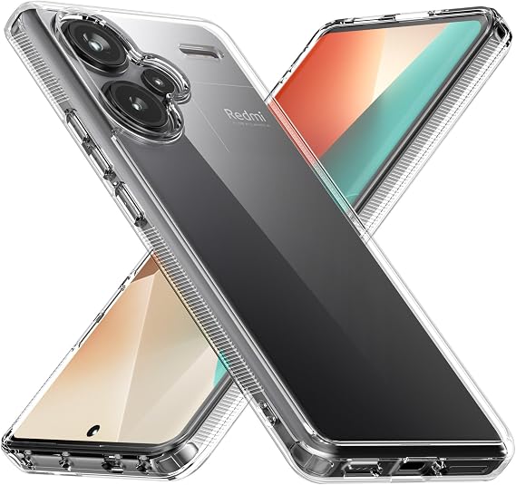 Clear Case for Redmi Note 13 Pro Plus/Poco X6 5G Case, [Hard PC Back+Soft TPU Bumper] [Anti-Yellowing] Slim Fit Full Protective Shockproof Transparent Case Cover for Redmi Note 13 Pro Plus 2024, Clear