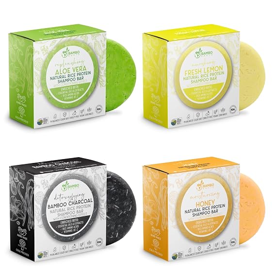 Shampoo Bars with Conditioning Effect - Solid Shampoo Bar, Natural, Biodegradable, 4pk