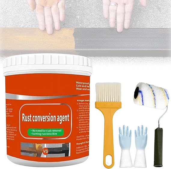 Rust Renovator, 300g Rust Remover for Metal, Rust Conversion Agent, Water-Based Metal Rust Remover, Removal Converter Metallic Paint, Multi Purpose Anti-Rust Paint (1pcs, White)