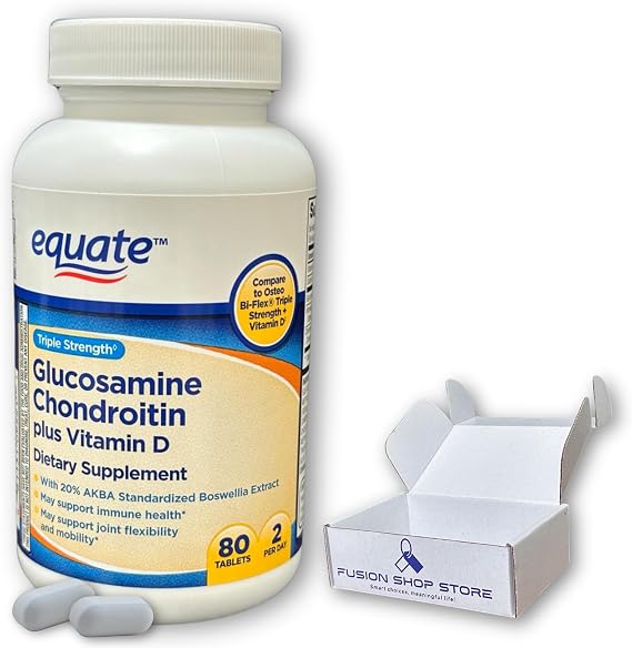 Glucosamine Chondroitin Plus Vitamin D- Tablets Triple Strength, 80ct, Boxed By Fusion Shop Store