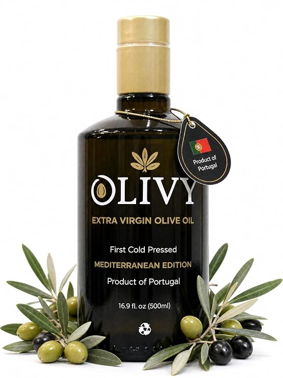 Olivy Extra Virgin Olive Oil 500ml, Portuguese DOP Tras-os-Montes, High Polyphenol Drinking Olive Oil, Single Estate Early Harvest Cold Pressed, 0.11% Acidity, 439mg/kg Polyphenols