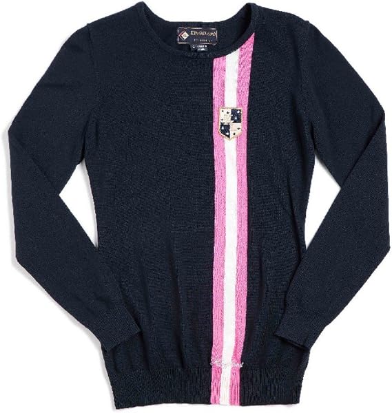 Kingsland Equestrian Women's Gilroy 100% Cotton Roundneck Sweater-Navy-Medium