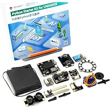 Python Starter Kit for UNIHIKER M10 (Board Not Included) | 15 Structured Lessons for STEM | Learn AI & IoT Programming | with Solderless Plug-and-Play Sensors