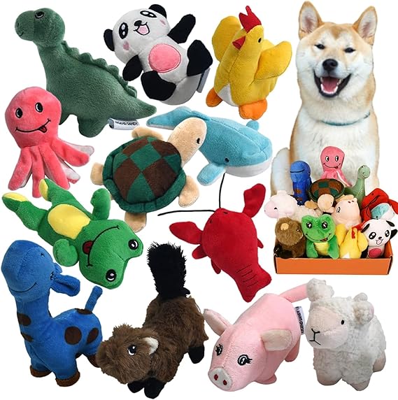 LEGEND SANDY Squeaky Plush Dog Toy Pack for Puppy, Small Puppy Chew Toys