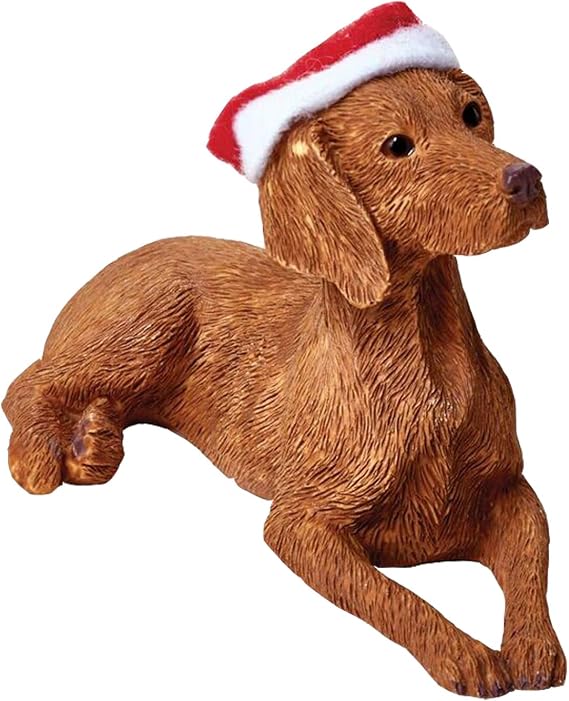 Sandicast XSO22801 Vizsla with Santa Hat Christmas Ornament