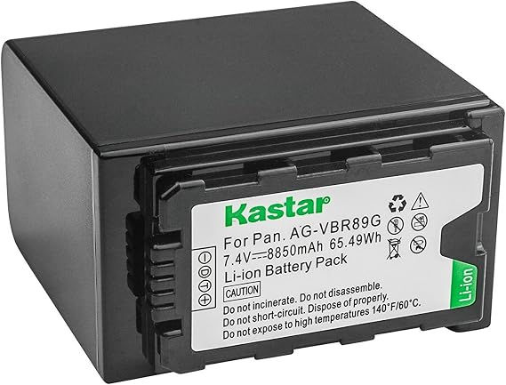 Kastar Battery 1 Pack for Panasonic AG-VBR89G AG-VBR89 AG-VBR59 AG-VBR118G AG-BRD50 AG-B23 & Panasonic AG-UX180 AG-UX90 AG-AC8 AG-AC90A AG-DVC30 AG-HVX201 AJ-PX230 AJ-PX270 AJ-PX298 AJ-PG50