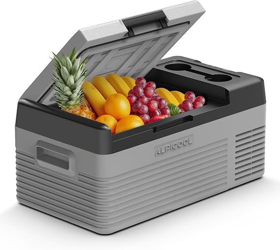 Alpicool Car Refrigerator 12 Volt Portable Car Fridge 16 Quart(15 L Electric Cooler with AC/DC,Car Refrigerator Freezer for Truck Van RV Camper SUV, Camping Boat Travel,-4~68F