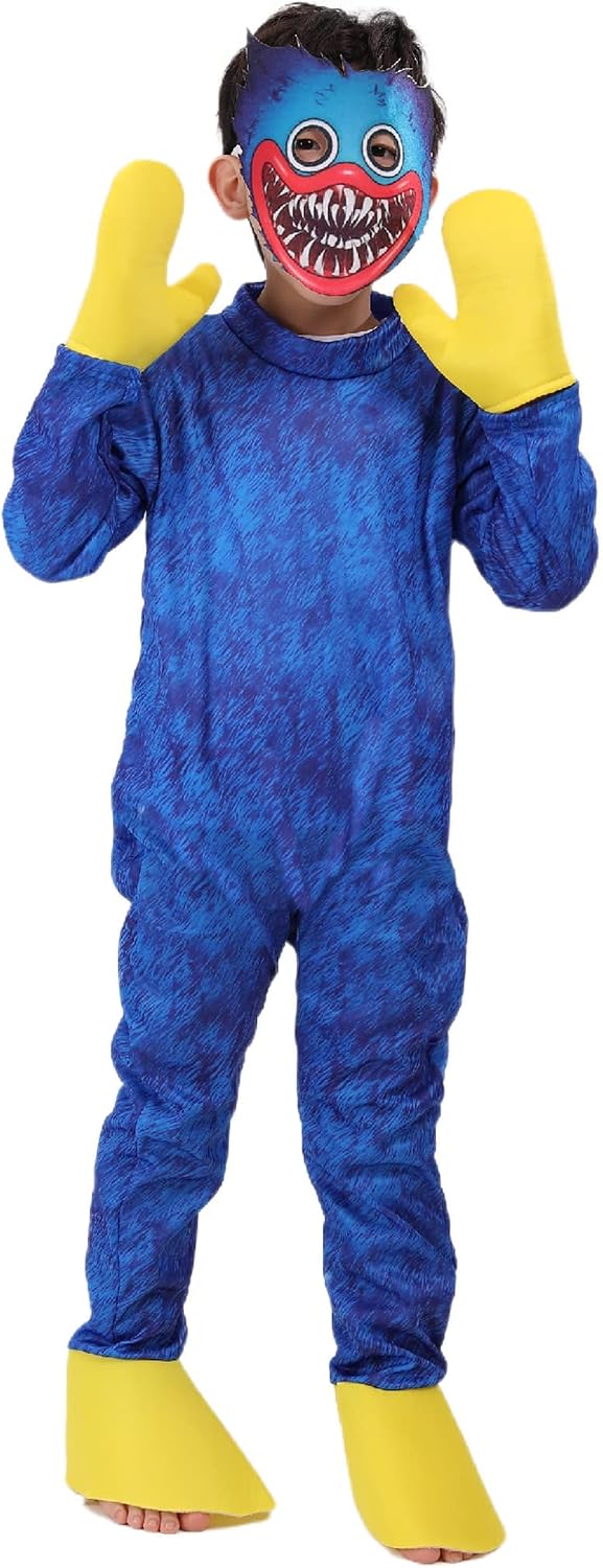 Pop Huggy Wuggy Costume for Kids Monster Costume Cosplay Game Costume Carnival Jumpsuit for Boys Girls