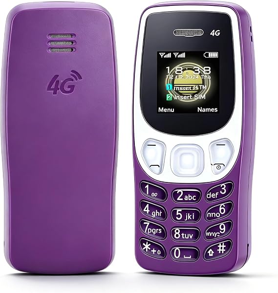EBTOOLS Unlocked Flip Phone, Small Thumb Size for Easy Carry with Big Buttons Clear Sound, SOS, Dual SIM, 16GB Storage Card Slot, for Seniors and Backup Use (Purple)
