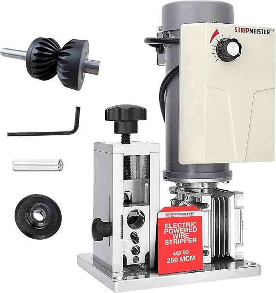 StripMeister Ultimate Wire Stripping Bundle - E250 Machine, Feeder & Blade Replacement Kit - Perfect Solution for Easy Electrical Wire Stripping & Scrap Metal Recycling