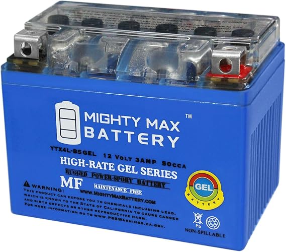 Mighty Max Battery YTX4L-BS 12V 3Ah GEL Replacement for Yuasa YUAM224LB YB4L-B