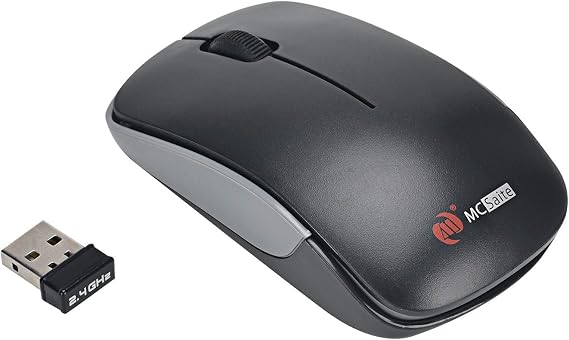 MCSaite 2.4G Slim Wireless Mouse with Nano Receiver (Black)