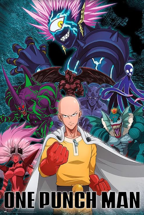 One Punch Man - Manga/Anime TV Show Poster (Saitama Vs. Villain) (Size: 24" x 36")