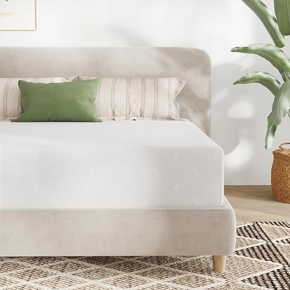 Novilla Full Mattress, 10 Inch Full Memory Foam Mattress in a Box, Dual-Layer Design with High-Density Base for Support & Pressure Relief, Natural Fiber Infused for Cool & Refreshing Sleep,Firm