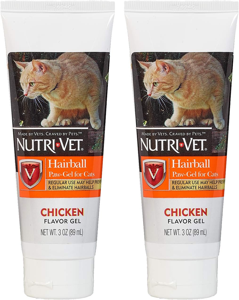 Nutri-Vet Feline Natural Oil Hairball Paw-Gel Chicken Flavor 3oz - Pack of 2