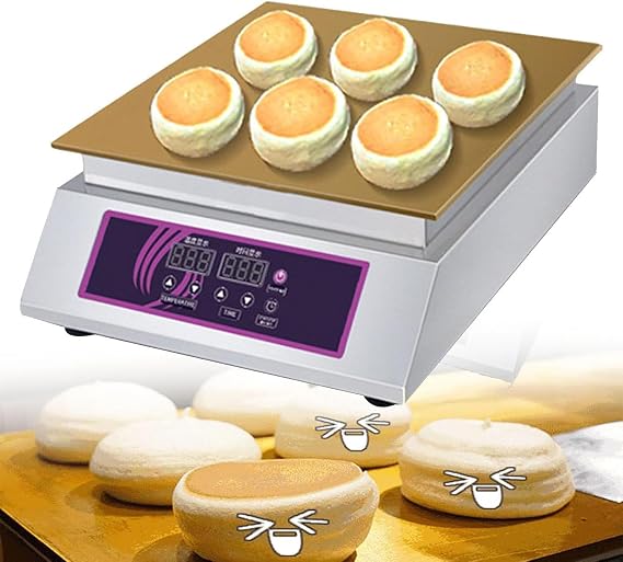 Souffle Pancake Maker, Electric Dorayaki Baker Pancake Maker Stainless Steel Souffle Making Machine Copper Plate Muffin Maker Commercial Electric Griddle,A